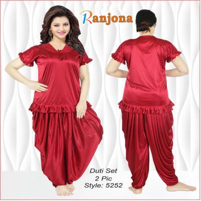 2 Part Dhoti Style Night Dress Maroon