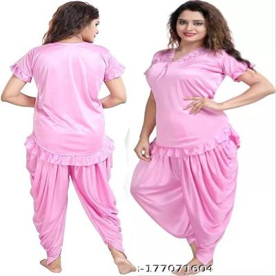 2 Part Dhoti Style Night Dress Pink